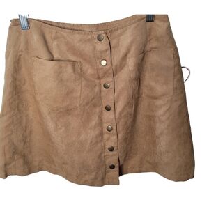 Wild Rose Rue 21 Sadie Robertson Collection Brown Sueded Fabric Girls Skirt Sz M